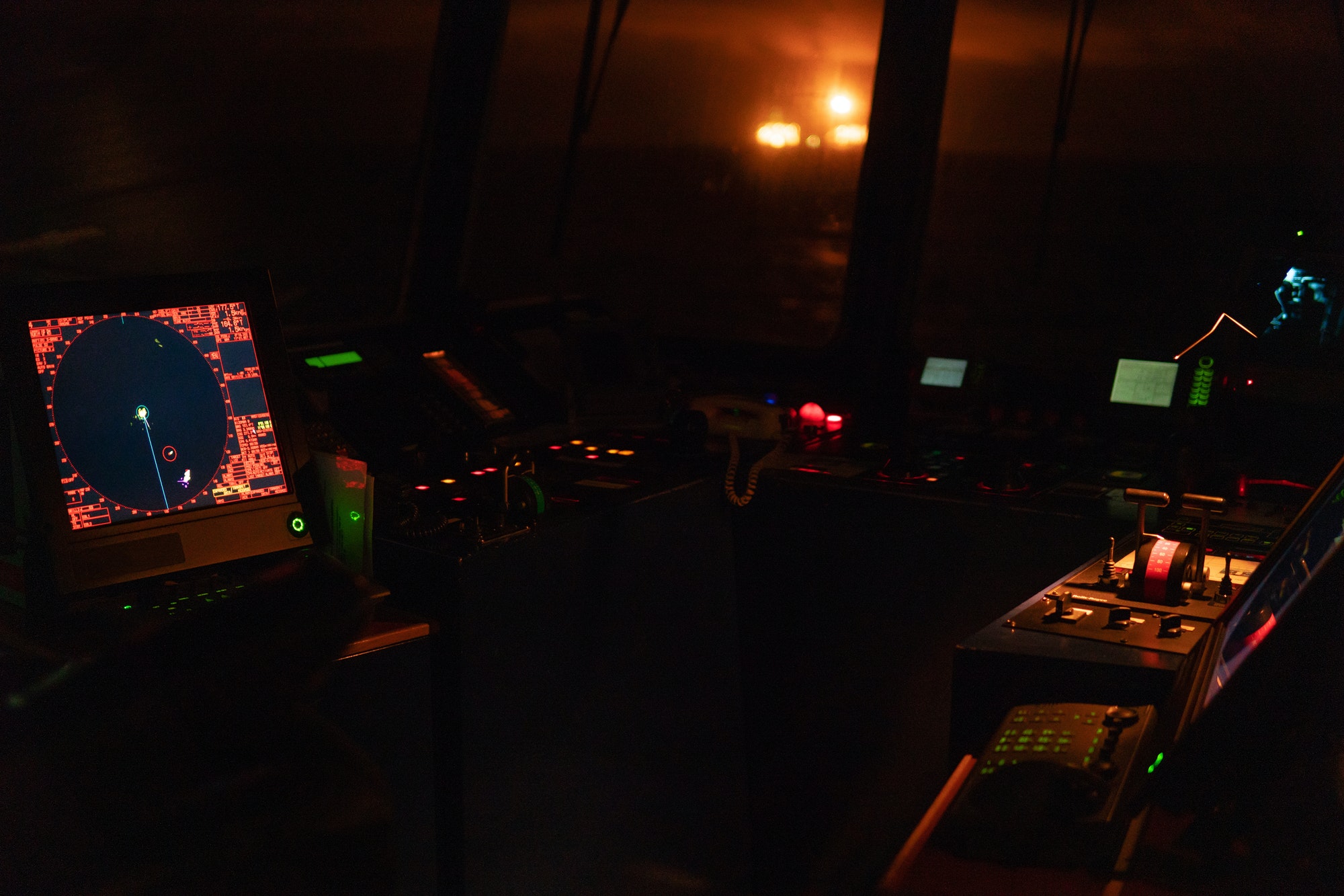 Marine navigational equipment on modern ship or vessel
